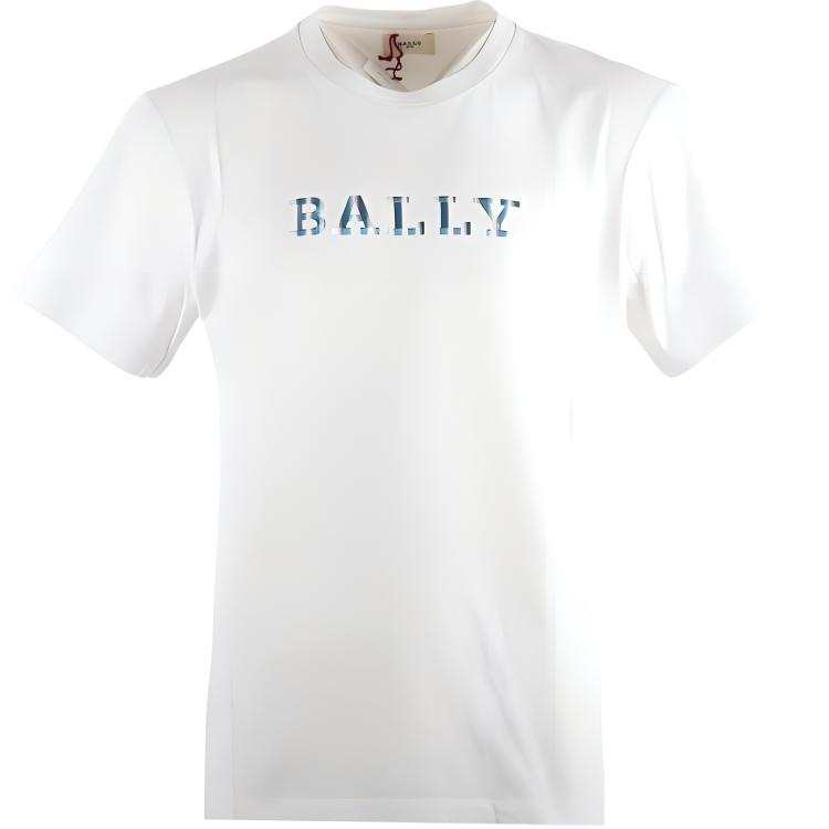 BALLY T Shirts Men's White Crew Neck Moderate Straight Fit