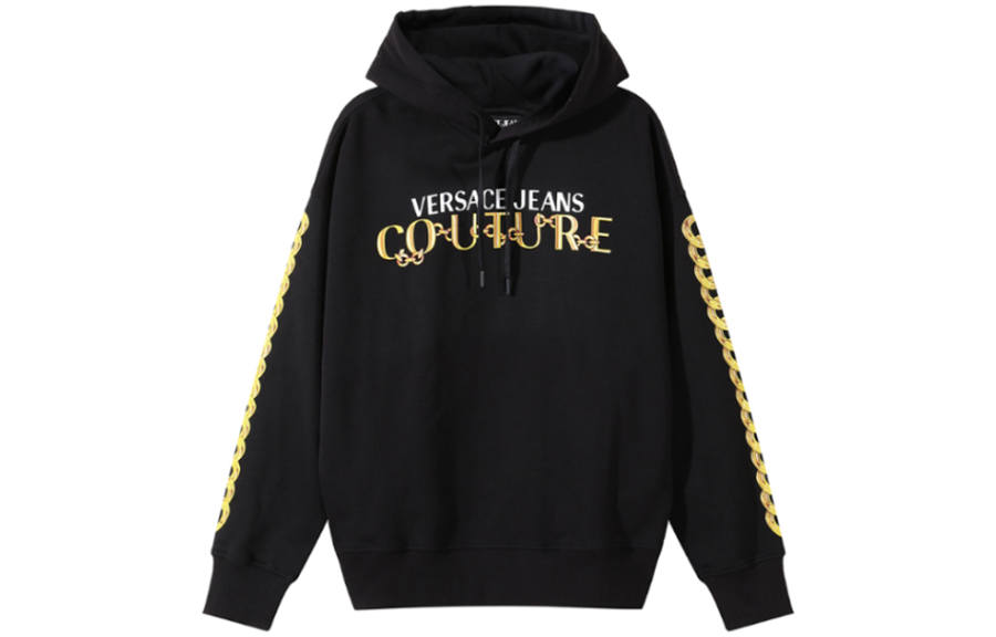 VERSACE JEANS COUTURE Logo Printed Drawstring Hoodie