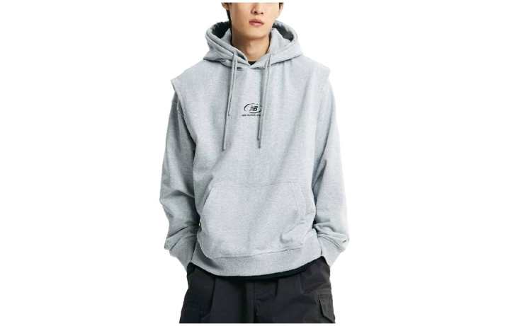 New Balance New Balance Sweatshirts Men's Gray Hooded Moderate Regular