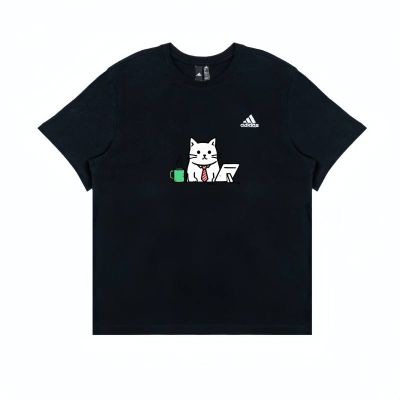 Adidas Adidas T Shirts Unisex Black Crew Neck Moderate
