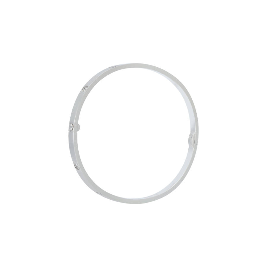 CARTIER LOVE Diamond Bangles Unisex White Gold