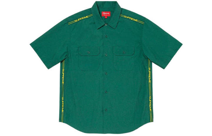 Supreme Supreme Logo Rib Short Sleeve Work Shirt