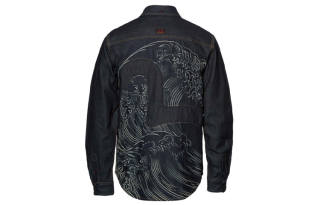 EVISU Shirts Men's Indigo Pointed Collar Moderate Other