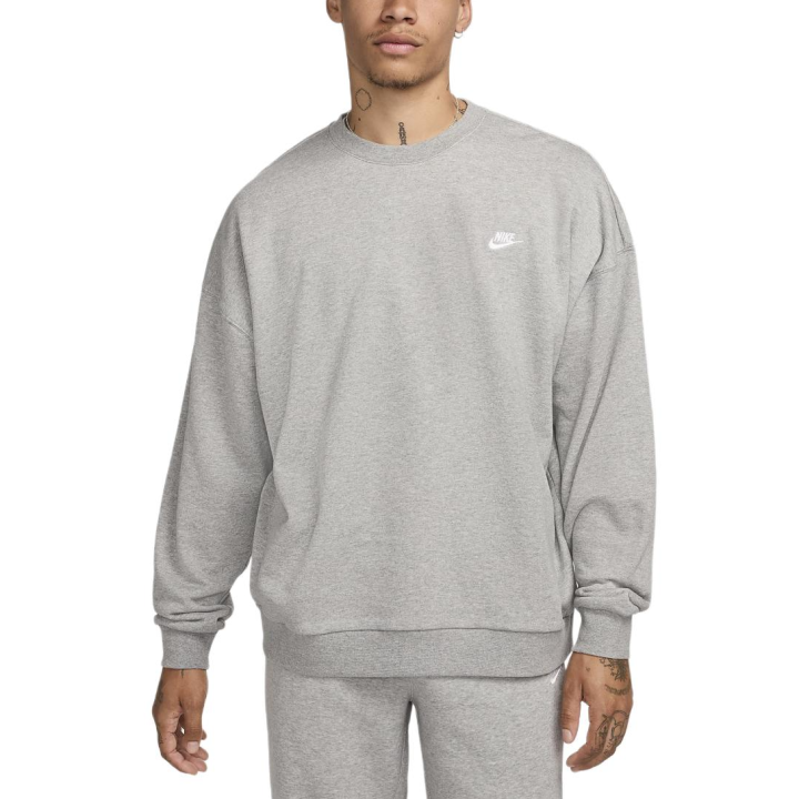 Nike Nike Club Men's Oversized French Terry Crew Sweatshirt Men's Light Smoke Gray