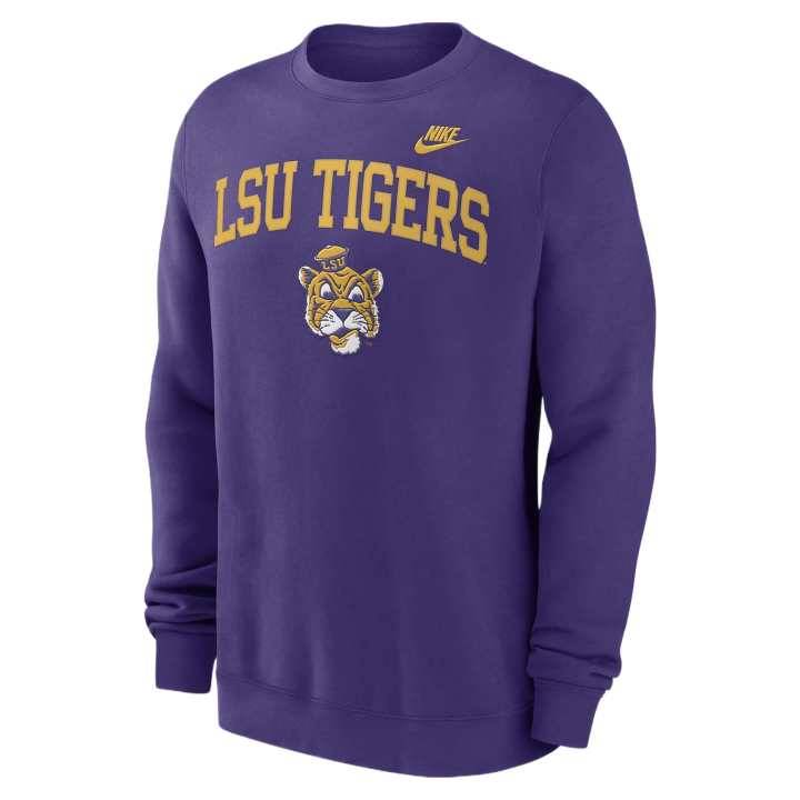 Nike Nike Lsu Tigers Legacy Classic Arch Over Logo Men's Nike College Pullover Crew