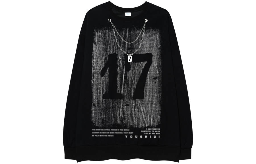 YOUSHIQI Sweatshirts Men's Crew Neck Moderate Regular