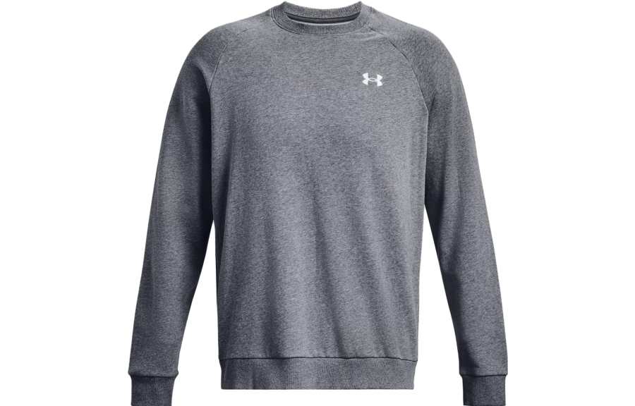 Under Armour Rival Fleece Sweatshirts Men's Gray Crew Neck Thickened Regular