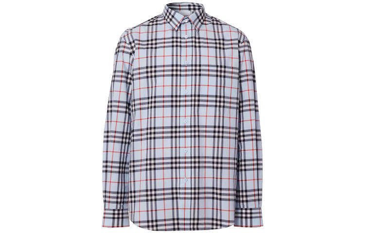 Burberry Shirts Men's Light Blue Lapel Moderate Other