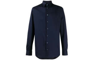 GIORGIO ARMANI Shirts Men's Blue Lapel Moderate