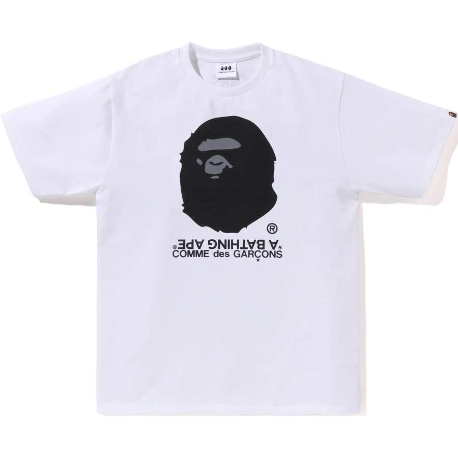A BATHING APE CDG FW24 T Shirt Unisex White