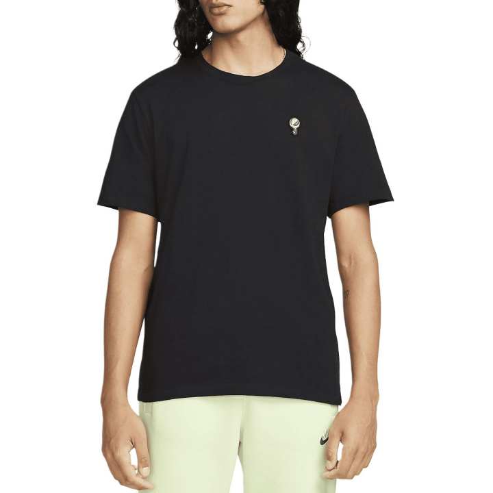 Nike Nike T Shirts Men's Black Crew Neck Moderate Straight Fit