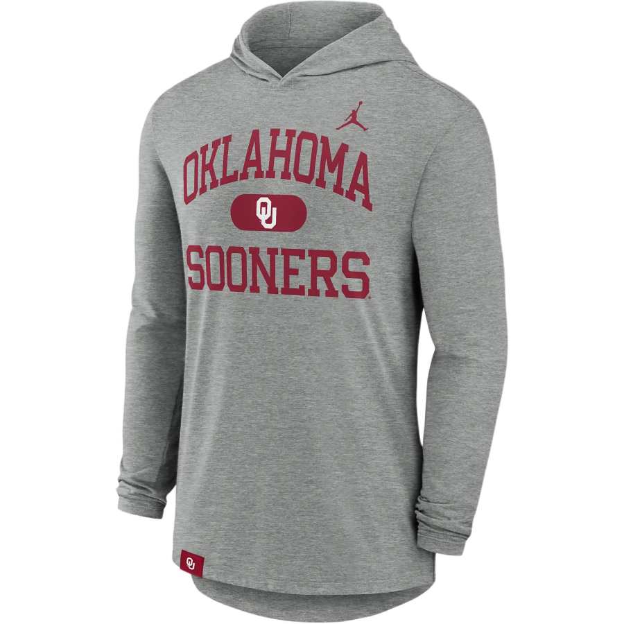 Jordan Jordan Oklahoma Sooners Blitz Men's Jordan Dri FIT College Long Sleeve Hooded T Shirt