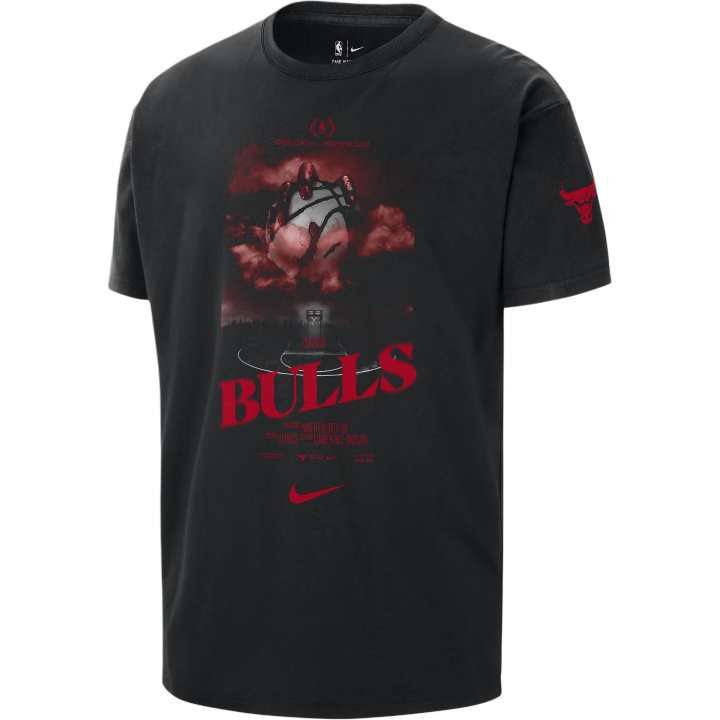 Nike Nike X NBA Chicago Bulls T Shirts Men's Black Crew Neck Moderate Straight Fit