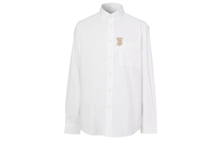 Burberry Shirts Men's White Pointed Collar Moderate Shirt