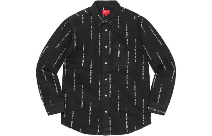 Supreme Supreme Logo Stripe Jacquard Denim Shirt