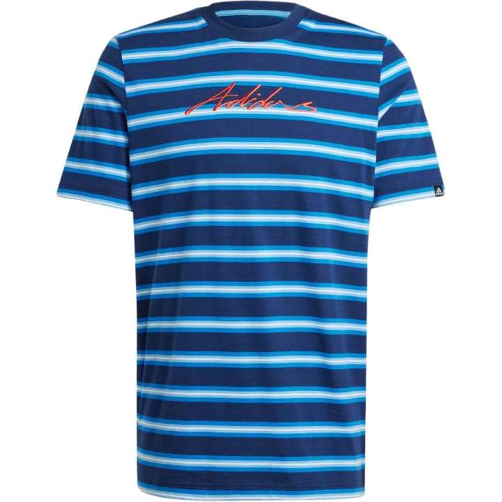 Adidas Adidas T Shirts Men's Blue Crew Neck Moderate Straight Fit