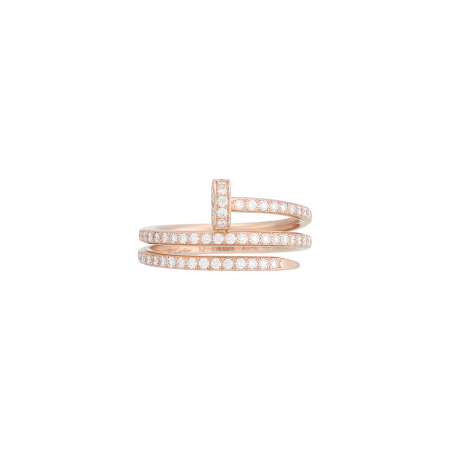 CARTIER JUSTE UN CLOU 18K Gold Diamond Rings Unisex Rose Gold