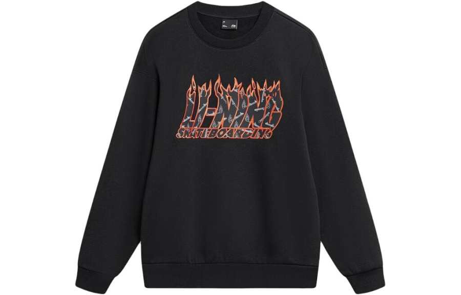 Li-Ning Li Ning Sweatshirts Men's Black Crew Neck Moderate Regular