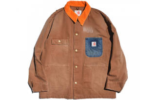 MADNESS x Carhartt WIP Fifth Reconstructed Michigan Shirt Men's Brown