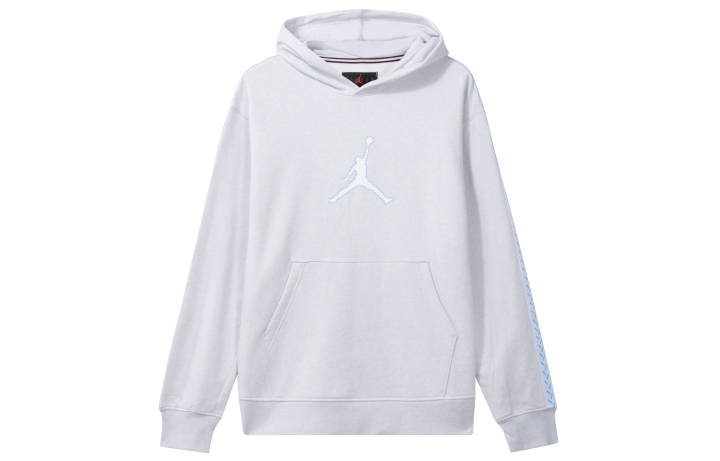 Jordan Jordan Flight MVP Logo Label Hooded Casual Fleece Lined Long Sleeved Sweatshirt Men's White Gold