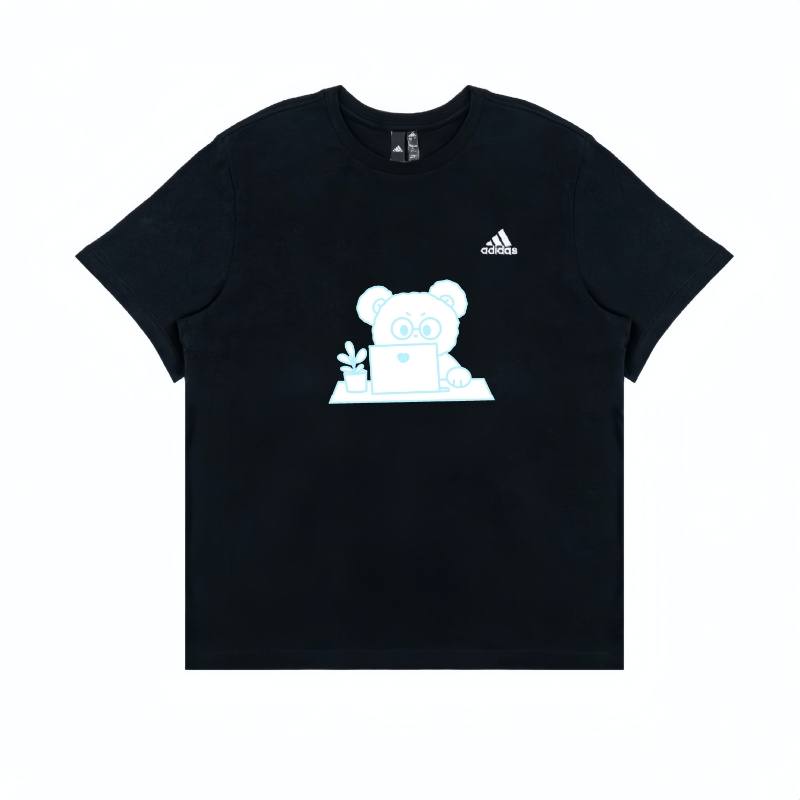 Adidas Adidas T Shirts Unisex Black Crew Neck Moderate