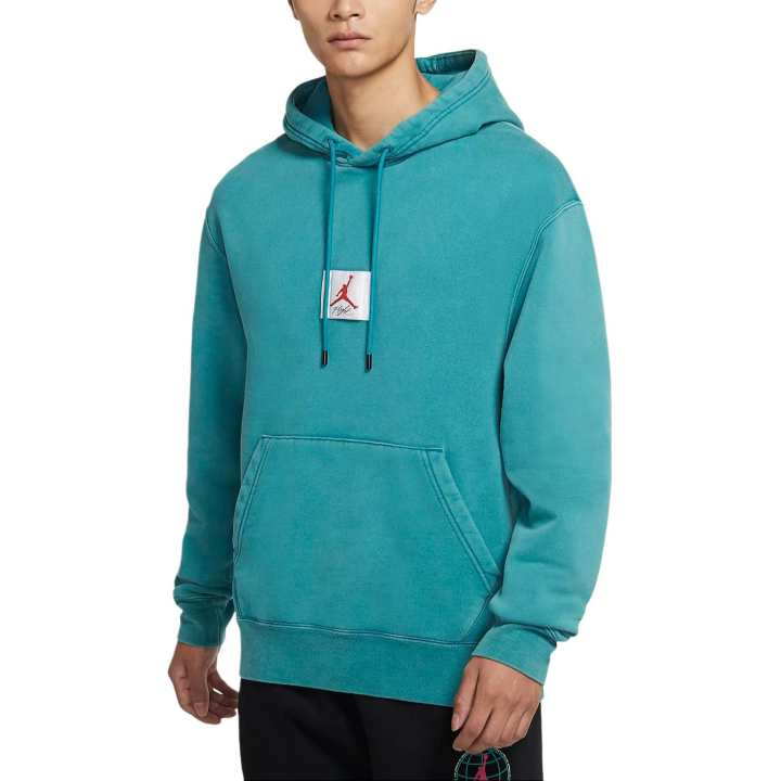 Jordan Jordan Flight Sweatshirts Men's Geode Water Duck Cyan Hooded Moderate Regular