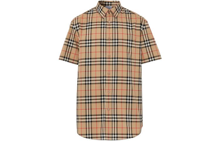 Burberry Shirts Men's Beige Pointed Collar Moderate Other