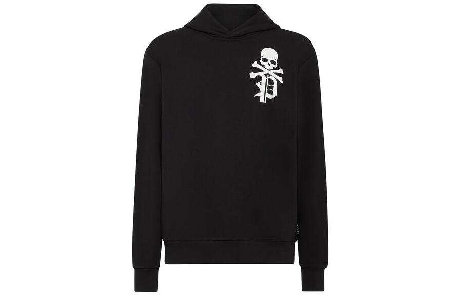 Philipp Plein Gothic Plein logo-flocked cotton hoodie