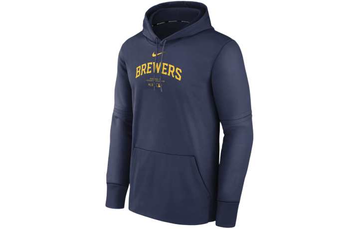 Nike Nike Milwaukee Brewers Authentic Collection Practice Men's Nike Therma Mlb Pullover Hoodie