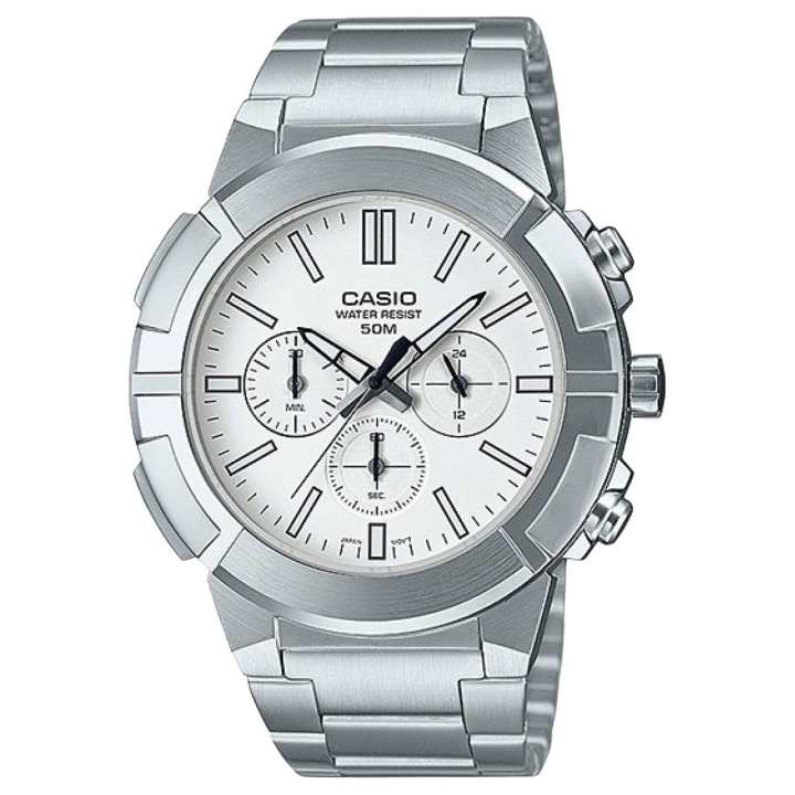 CASIO CASIO Analog Quartz Movement Stainless Steel Strap Watch Men's Watches White Dial