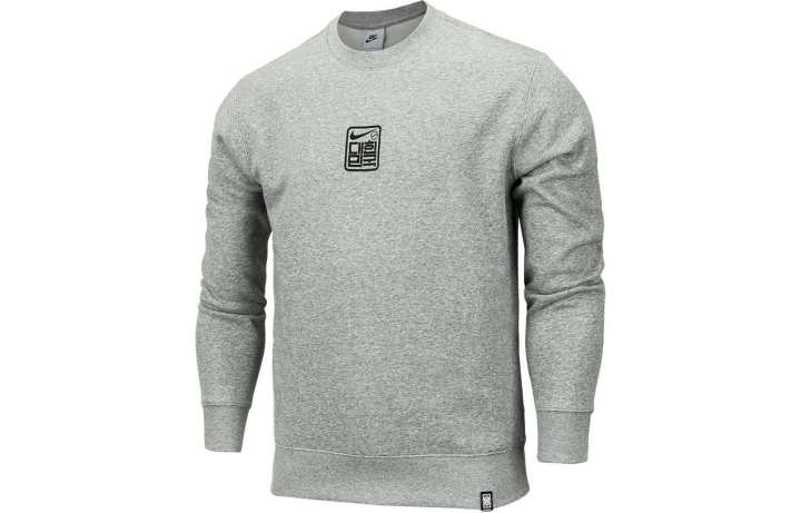 Nike Nike Sweatshirts Men's Gray Crew Neck Moderate Regular
