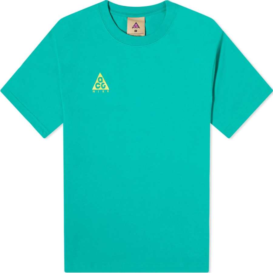 Nike Nike T Shirts Men's Green Crew Neck Moderate Straight Fit