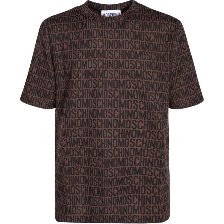 MOSCHINO Allover Logo Crewneck T Shirt