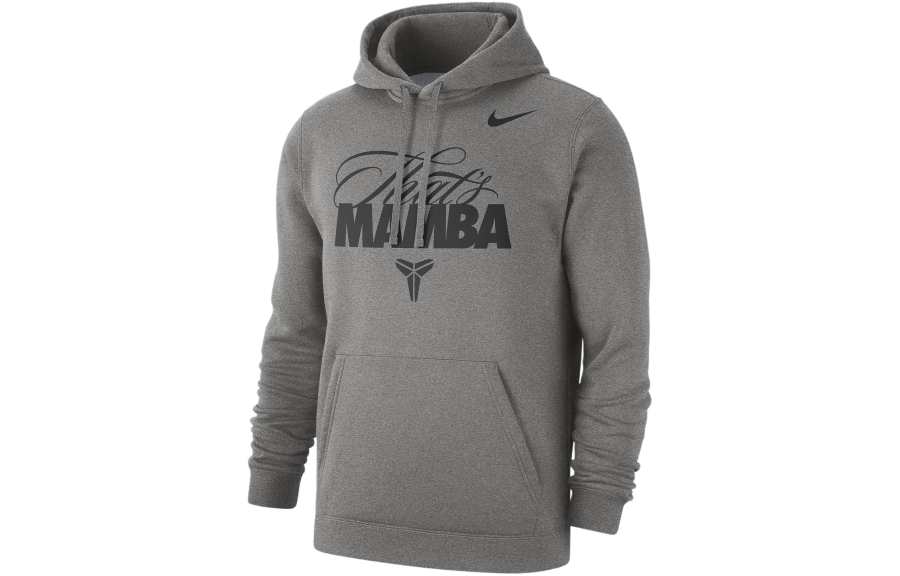 Nike Nike Letter Print Hooded Pullover With American Fleece Lining And Long Sleeves Sweatshirt Men's Toned Dark Gray