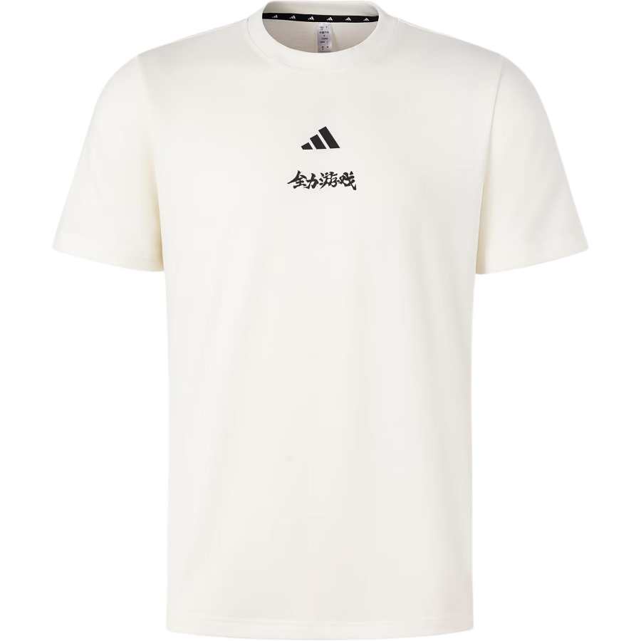 Adidas Adidas T Shirts Men's White Crew Neck Moderate Straight Fit