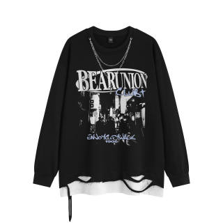 BEAR UNION T Shirts Unisex Crew Neck Moderate Mock Two Piece