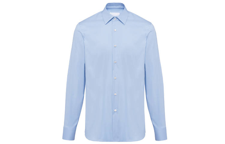 PRADA PRADA Long Sleeved Curved Hem Shirt