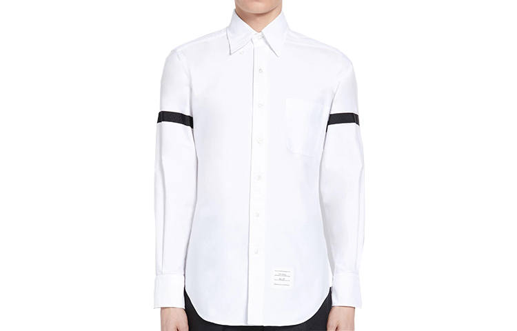 Thom Browne ribbon-detailed cotton shirt