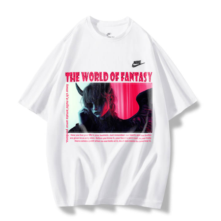Nike Nike T Shirts Unisex White Desire Angel B Crew Neck Moderate Straight Fit