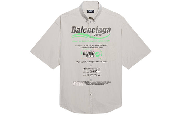 Balenciaga Shirts Men's Gray Lapel Moderate Other
