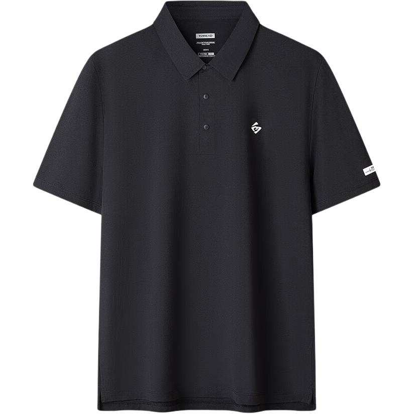 TOREAD T Shirts Men's Black Polo Collar Moderate Straight Fit