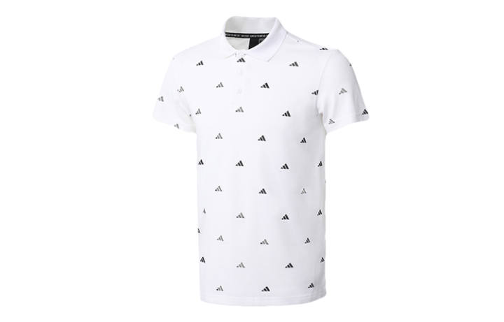 Adidas Adidas Polo Shirts Men's White Polo Collar Moderate Straight Fit