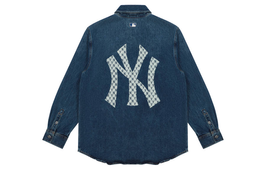 MLB MLB Old Flower Shirts Unisex Blue Lapel Moderate Denim