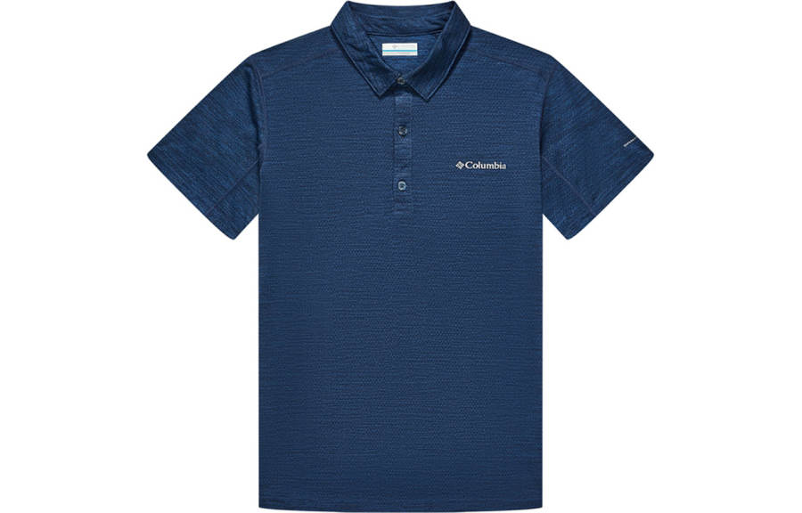 Columbia Polo Shirts Men's Blue Polo Collar Thin Straight Fit