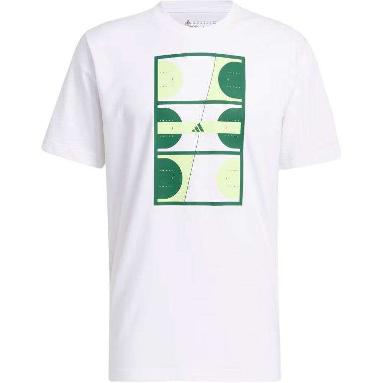 Adidas Adidas T Shirts Men's White Crew Neck Moderate Straight Fit