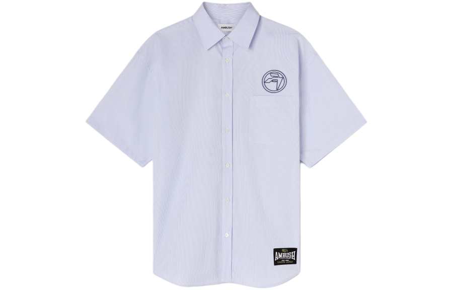 Ambush short-sleeve striped cotton shirt