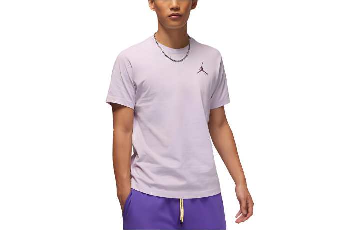 Jordan Jordan T Shirts Men's Fuchsia Crew Neck Moderate Straight Fit