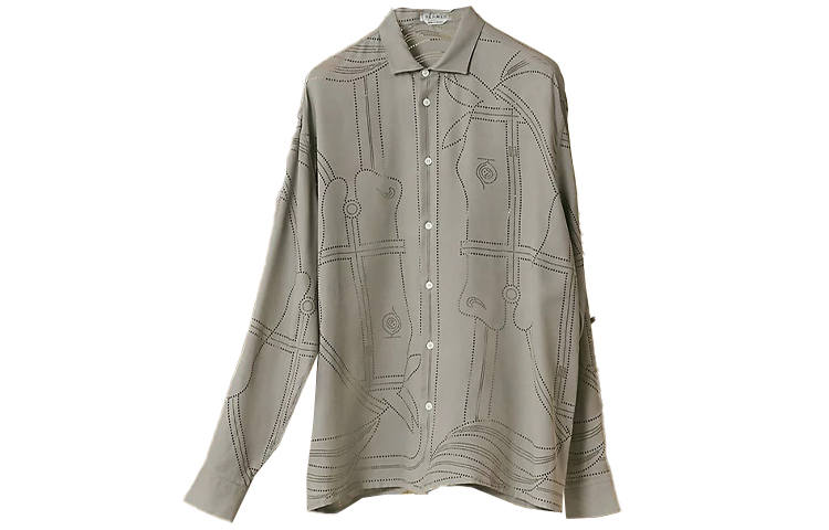 HERMES HERMES Shirts Men's Brown Lapel Moderate
