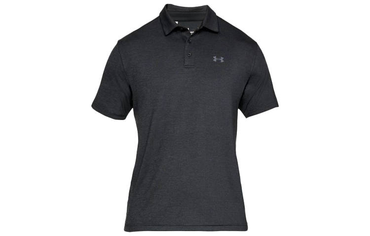 Under Armour Polo Shirts Men's Black Polo Collar Moderate Straight Fit