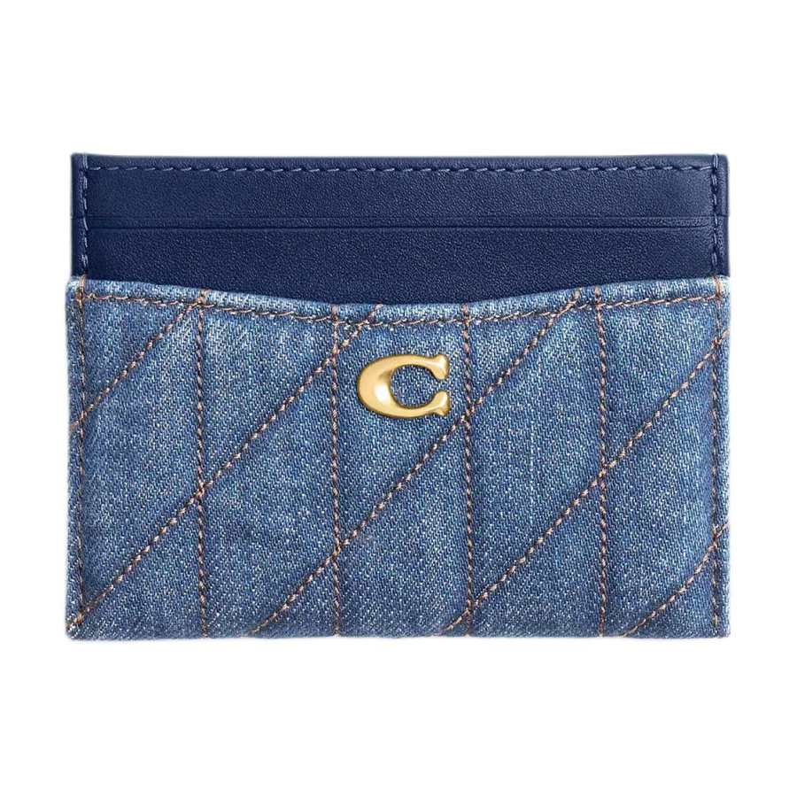 COACH Essential Denim Card Holder Women's Dark Blue
